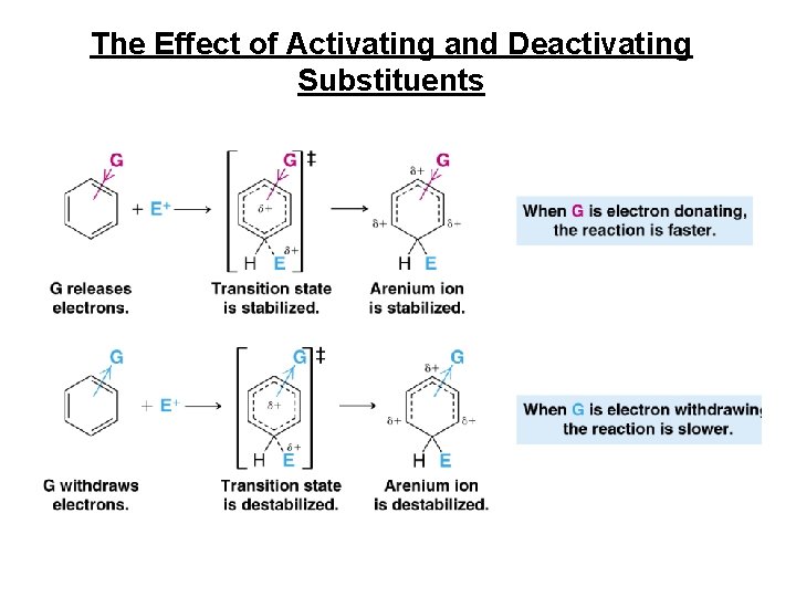 The Effect of Activating and Deactivating Substituents 
