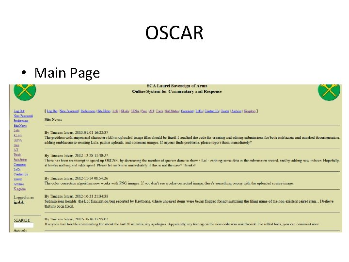 OSCAR • Main Page 