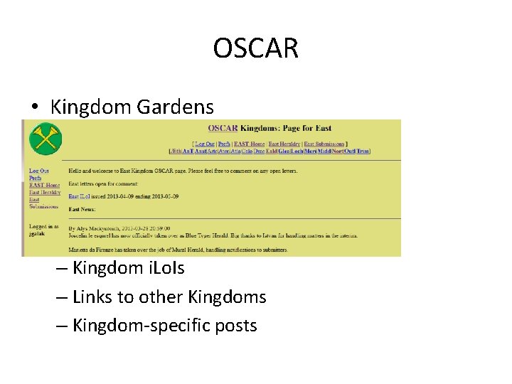 OSCAR • Kingdom Gardens – Kingdom i. Lo. Is – Links to other Kingdoms