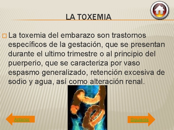 LA TOXEMIA � La toxemia del embarazo son trastornos específicos de la gestación, que