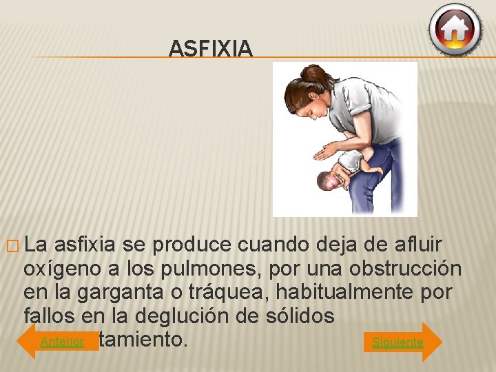 ASFIXIA � La asfixia se produce cuando deja de afluir oxígeno a los pulmones,