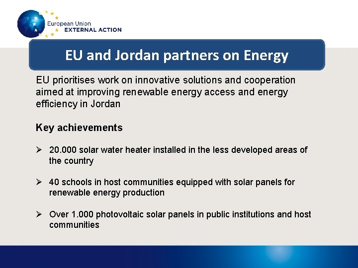 EU and Jordan partners on Energy EU prioritises work on innovative solutions and cooperation