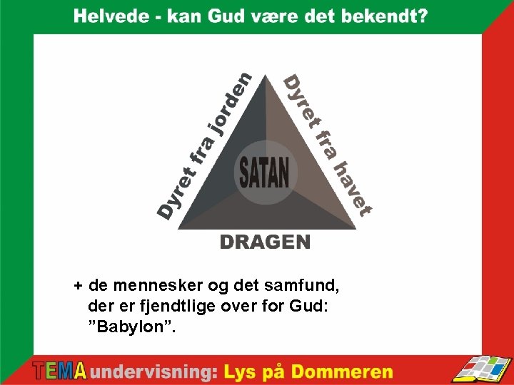 + de mennesker og det samfund, der er fjendtlige over for Gud: ”Babylon”. 