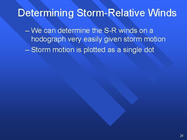 Determining Storm-Relative Winds – We can determine the S-R winds on a hodograph very