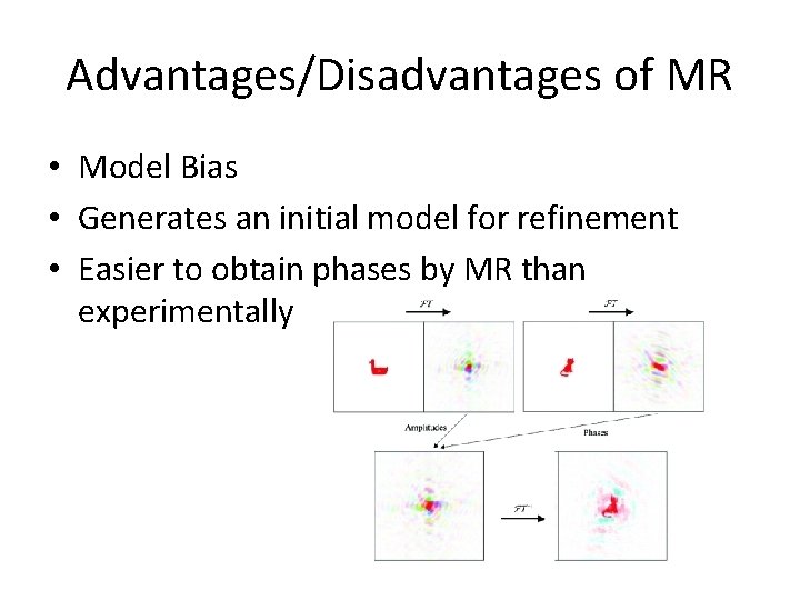 Advantages/Disadvantages of MR • Model Bias • Generates an initial model for refinement •