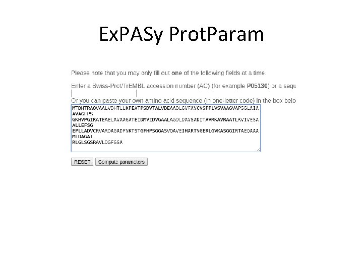 Ex. PASy Prot. Param 