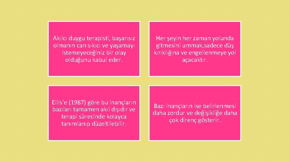 Akılcı duygu terapisti, başarısız olmanın can sıkıcı ve yaşamayı istemeyeceğiniz bir olay olduğunu kabul