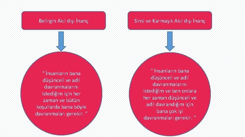 Belirgin Akıl dışı İnanç “ İnsanların bana düşünceli ve adil davranmalarını istediğim için her