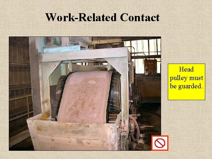 Work-Related Contact Head pulley must be guarded. 