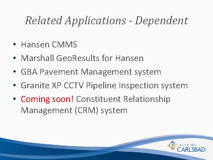 Related Applications - Dependent • • • Hansen CMMS Marshall Geo. Results for Hansen
