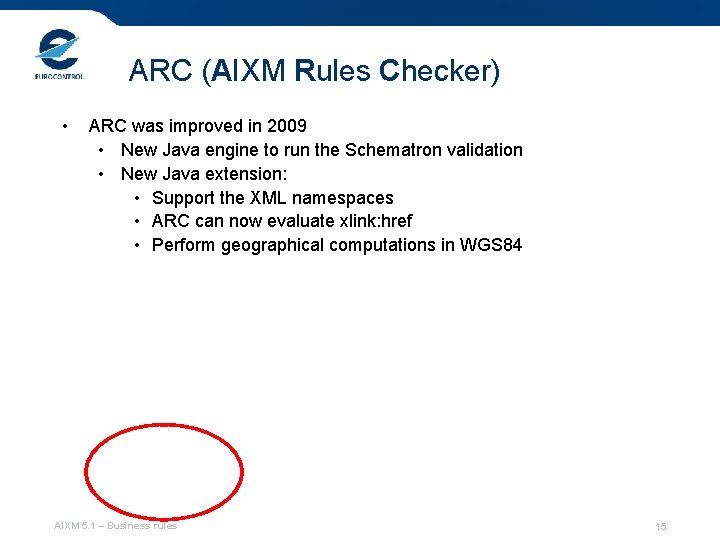 ARC (AIXM Rules Checker) • ARC was improved in 2009 • New Java engine