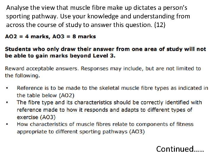 Analyse the view that muscle fibre make up dictates a person’s sporting pathway. Use