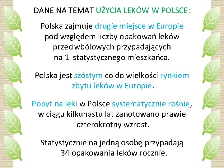 DANE NA TEMAT UŻYCIA LEKÓW W POLSCE: Polska zajmuje drugie miejsce w Europie pod