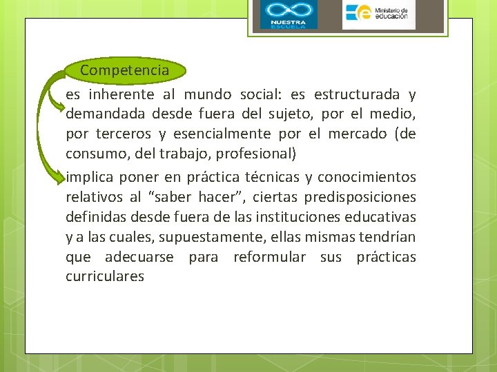  Competencia es inherente al mundo social: es estructurada y demandada desde fuera del