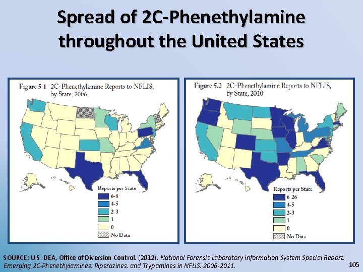 Spread of 2 C-Phenethylamine throughout the United States SOURCE: U. S. DEA, Office of