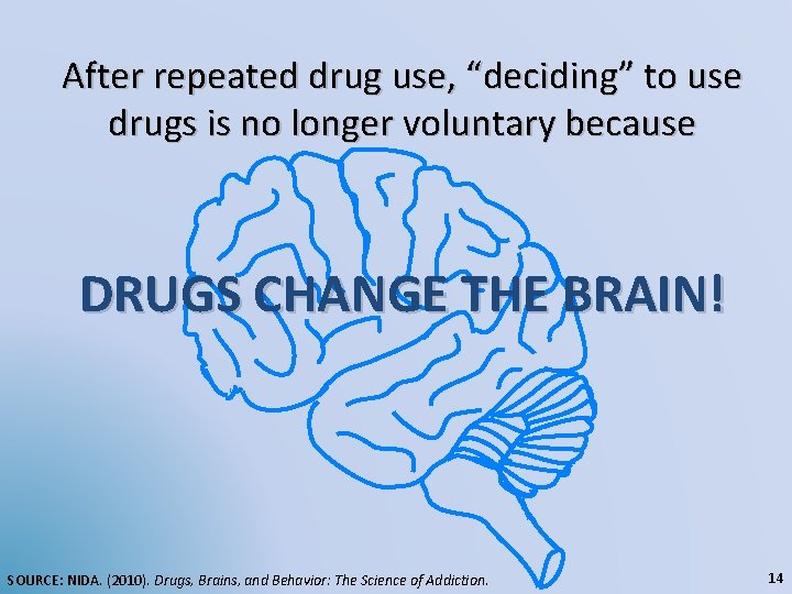 After repeated drug use, “deciding” to use drugs is no longer voluntary because DRUGS