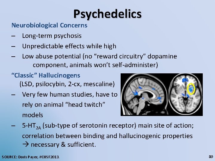 Psychedelics Neurobiological Concerns – Long-term psychosis – Unpredictable effects while high – Low abuse