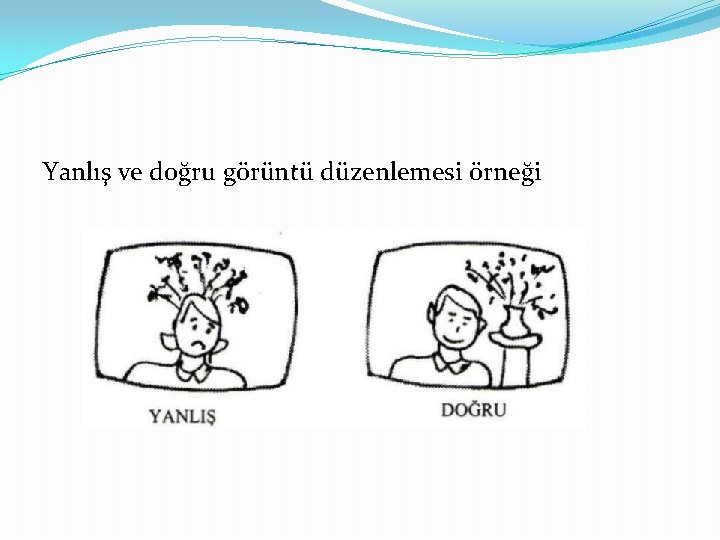 Yanlış ve doğru görüntü düzenlemesi örneği 