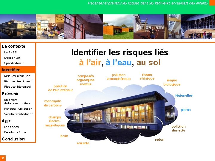 Recenser et prévenir les risques dans les bâtiments accueillant des enfants Le contexte Identifier