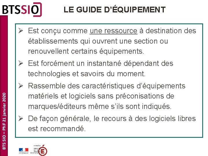 LE GUIDE D’ÉQUIPEMENT Ø Est conçu comme une ressource à destination des établissements qui LE GUIDE D’ÉQUIPEMENT Ø Est conçu comme une ressource à destination des établissements qui