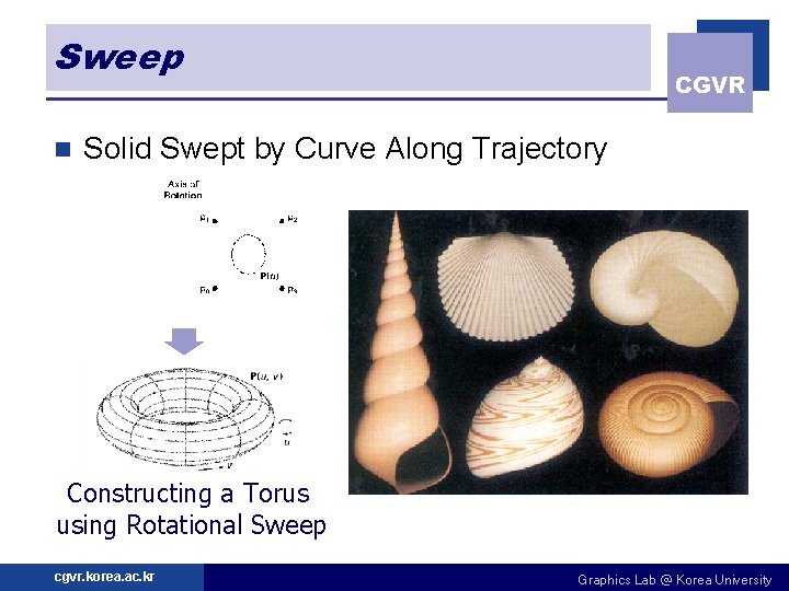 Sweep n CGVR Solid Swept by Curve Along Trajectory Constructing a Torus using Rotational