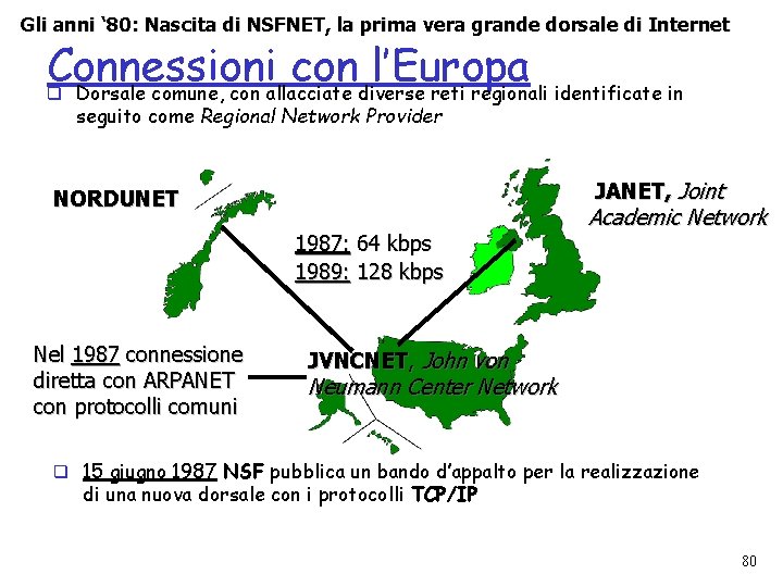 Gli anni ‘ 80: Nascita di NSFNET, la prima vera grande dorsale di Internet