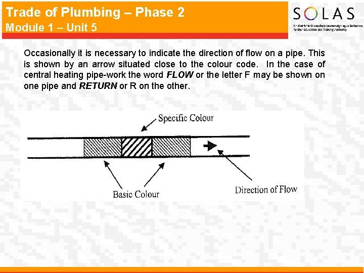 Trade of Plumbing – Phase 2 Module 1 – Unit 5 Occasionally it is