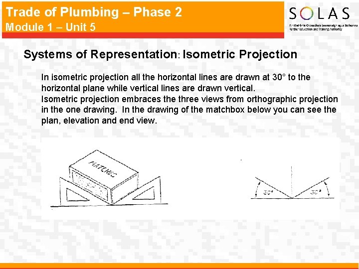 Trade of Plumbing – Phase 2 Module 1 – Unit 5 Systems of Representation: