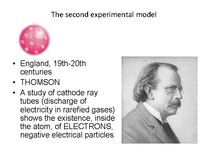 The second experimental model • England, 19 th-20 th centuries • THOMSON • A