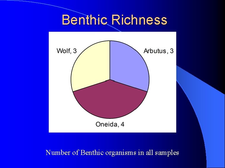 Benthic Richness Number of Benthic organisms in all samples 