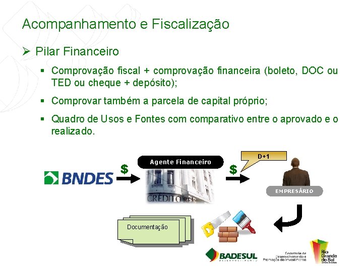 Acompanhamento e Fiscalização Ø Pilar Financeiro § Comprovação fiscal + comprovação financeira (boleto, DOC