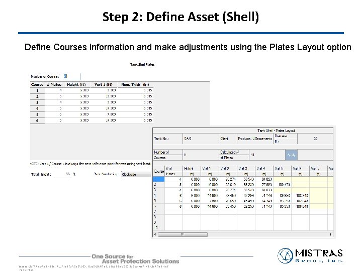 Step 2: Define Asset (Shell) Define Courses information and make adjustments using the Plates