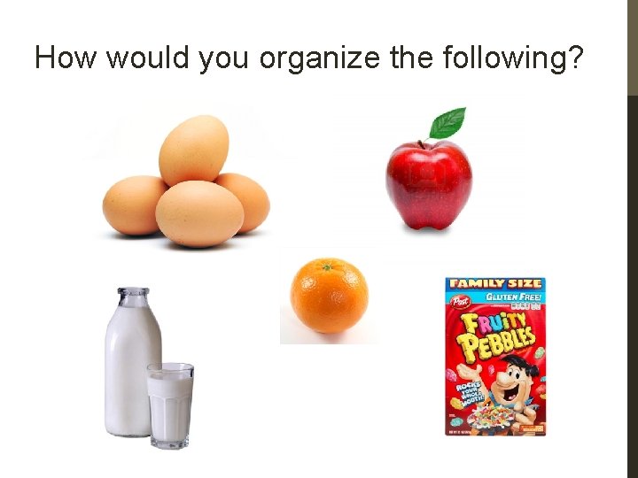 How would you organize the following? 