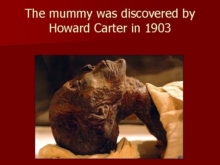 The mummy was discovered by Howard Carter in 1903 