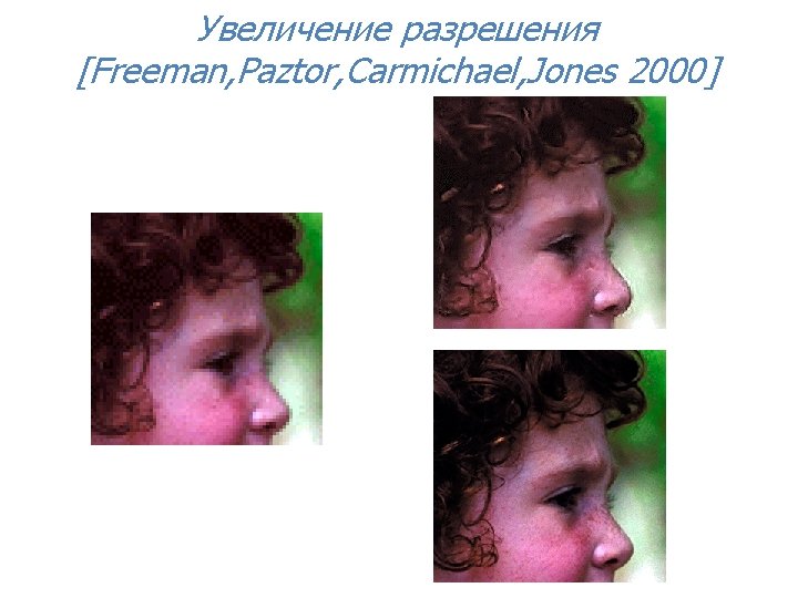 Увеличение разрешения [Freeman, Paztor, Carmichael, Jones 2000] 