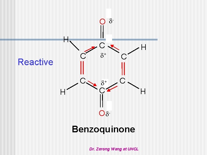 O H Reactive H C + C C O - Benzoquinone Dr. Zerong Wang