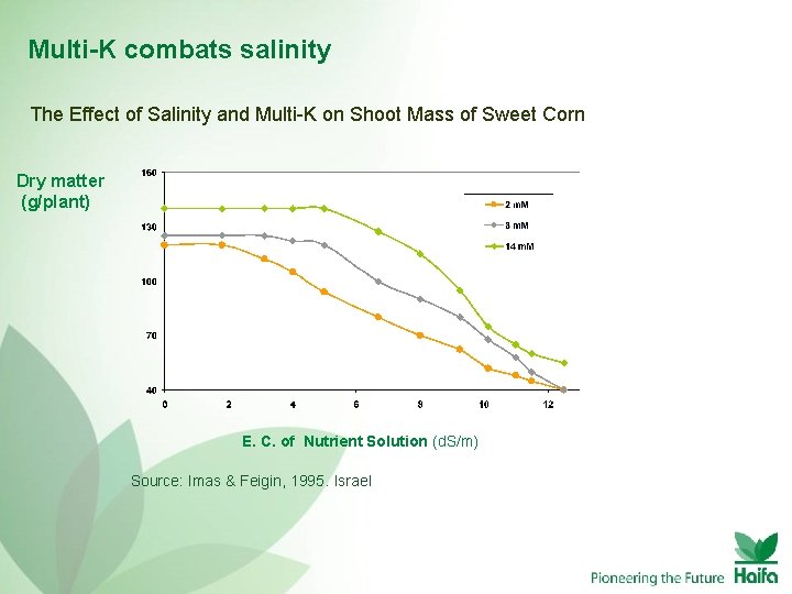 Multi-K combats salinity The Effect of Salinity and Multi-K on Shoot Mass of Sweet