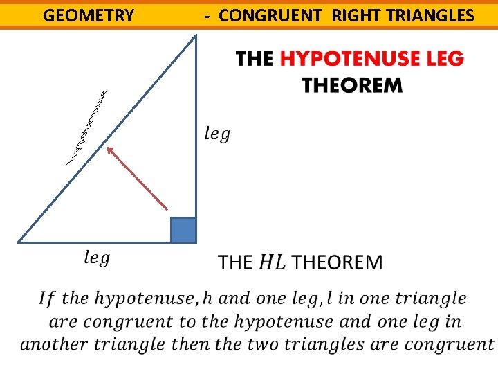GEOMETRY - CONGRUENT RIGHT TRIANGLES 