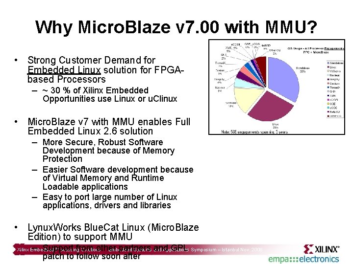 Why Micro. Blaze v 7. 00 with MMU? • Strong Customer Demand for Embedded