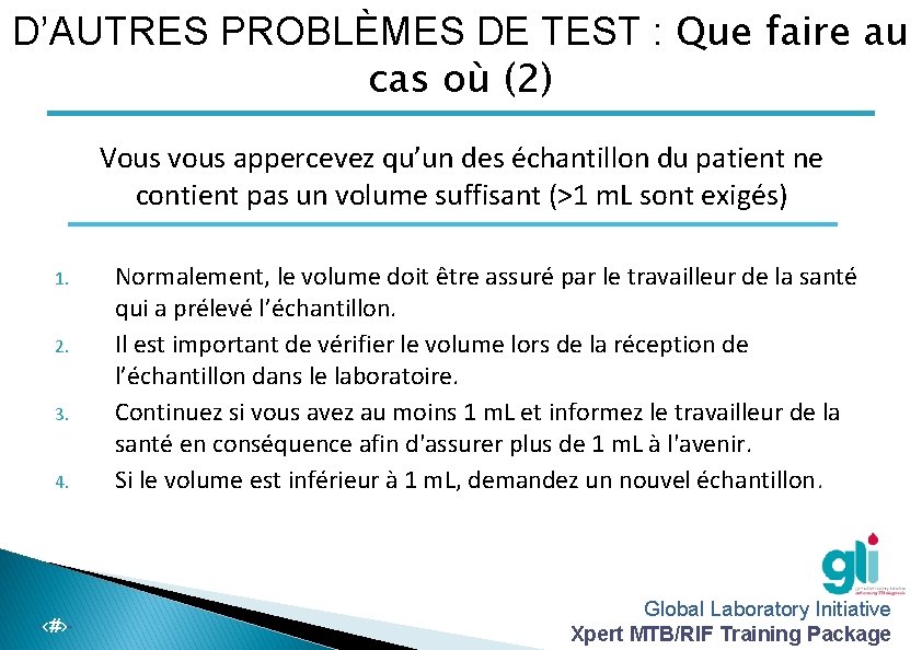 D’AUTRES PROBLÈMES DE TEST : Que faire au cas où (2) Vous vous appercevez