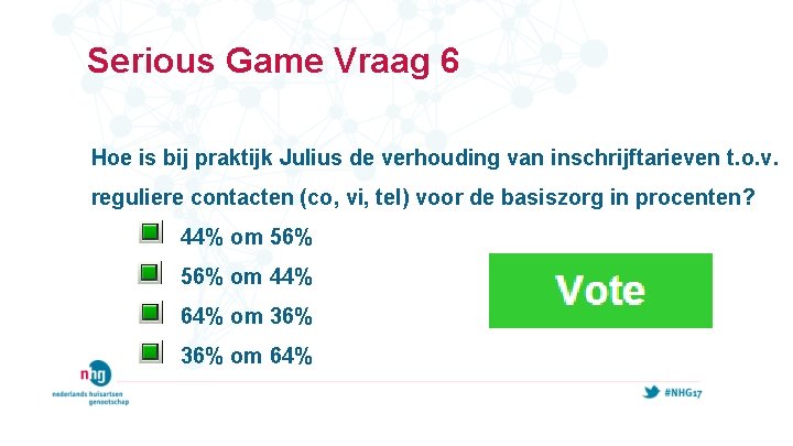 Serious Game Vraag 6 Hoe is bij praktijk Julius de verhouding van inschrijftarieven t.