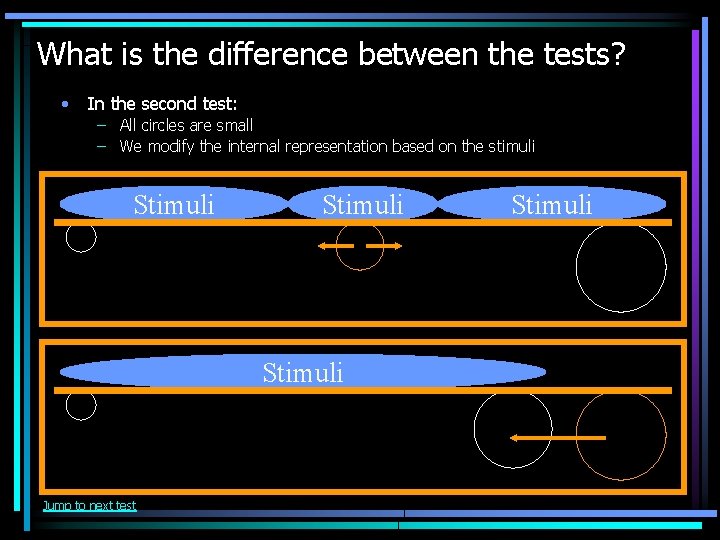 What is the difference between the tests? • In the second test: – All