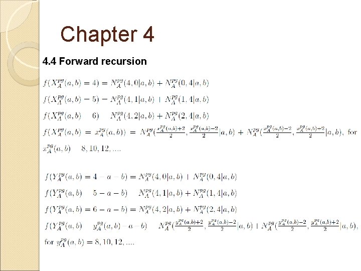 Chapter 4 4. 4 Forward recursion 