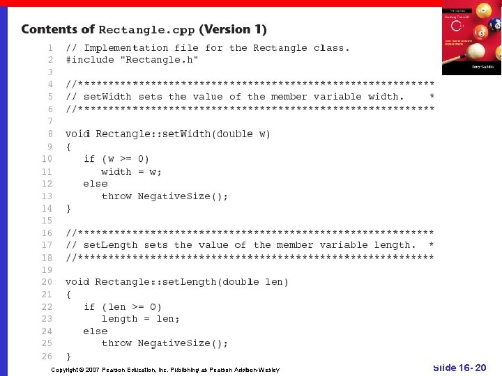 Copyright © 2007 Pearson Education, Inc. Publishing as Pearson Addison-Wesley Slide 16 - 20