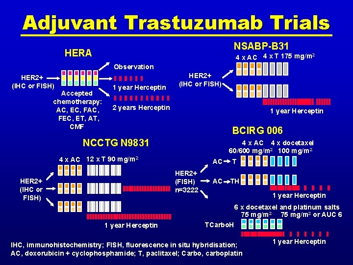 Adjuvant Trastuzumab Trials NSABP-B 31 HERA 4 x AC 4 x T 175 mg/m