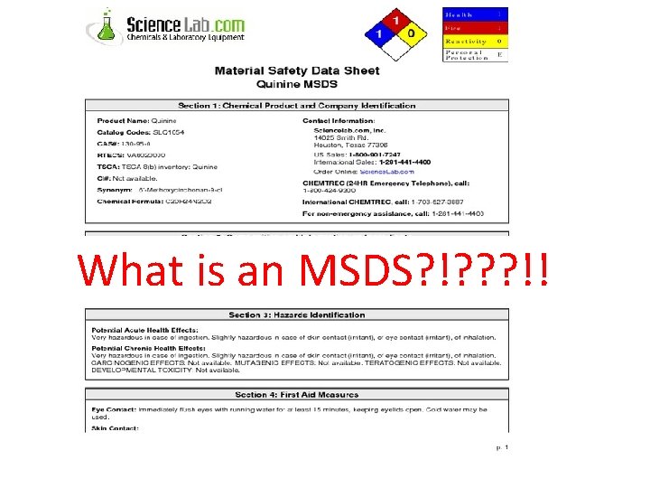 What is an MSDS? !? ? ? !! 
