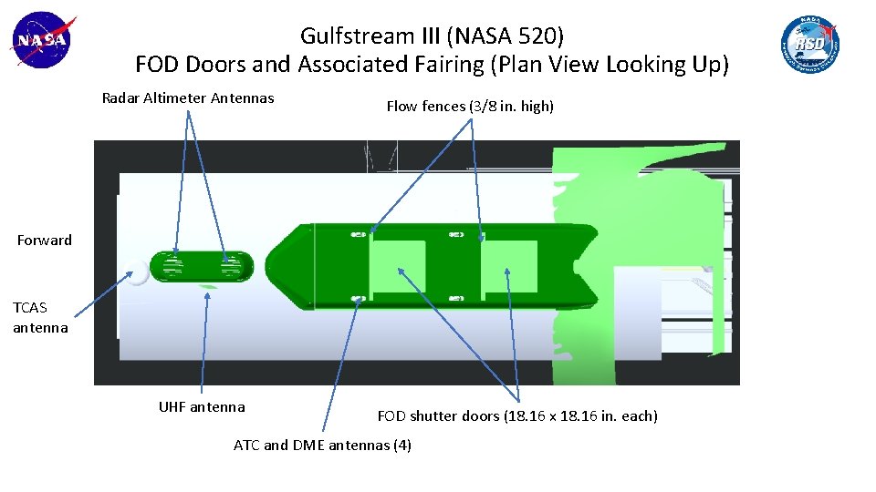 Gulfstream III (NASA 520) FOD Doors and Associated Fairing (Plan View Looking Up) Radar