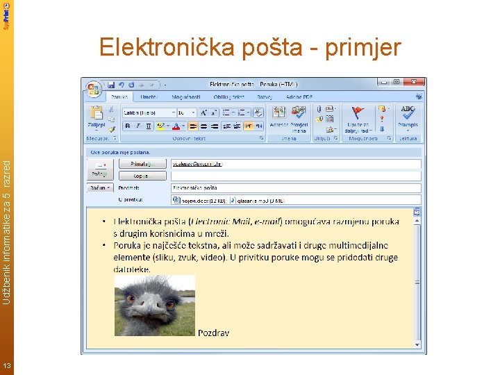 Udžbenik informatike za 5. razred Elektronička pošta - primjer 13 