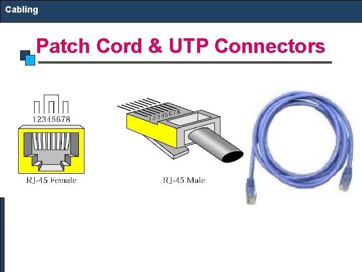Cabling Patch Cord & UTP Connectors  Cabling Patch Cord & UTP Connectors