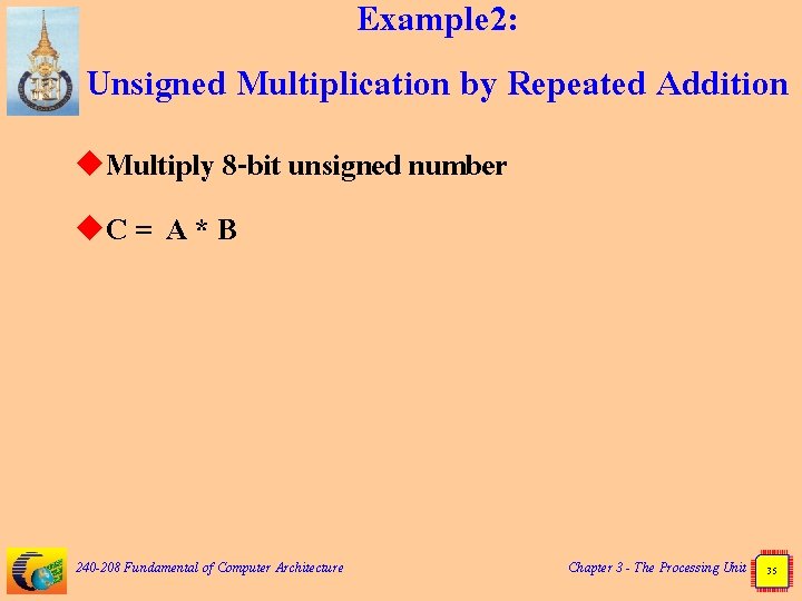 Example 2: Unsigned Multiplication by Repeated Addition u. Multiply 8 -bit unsigned number u.